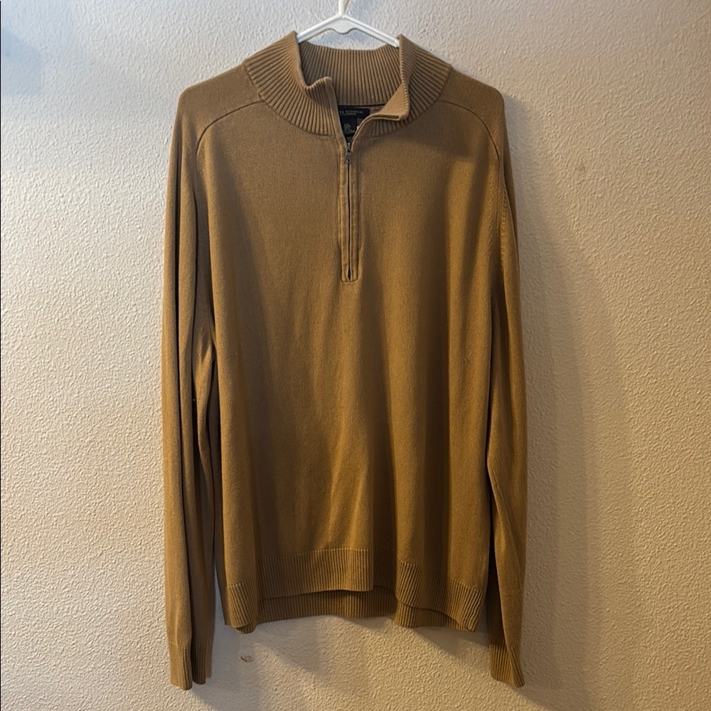 Banana Republic Tan Zip Up Sweater Fine Knit